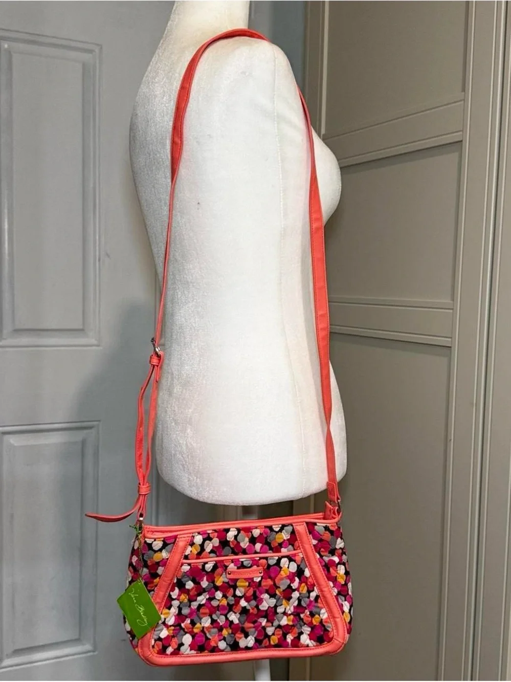 Vera Bradley Coral Pink Multi Quilted Shoulder Bag - Picture 4 of 8